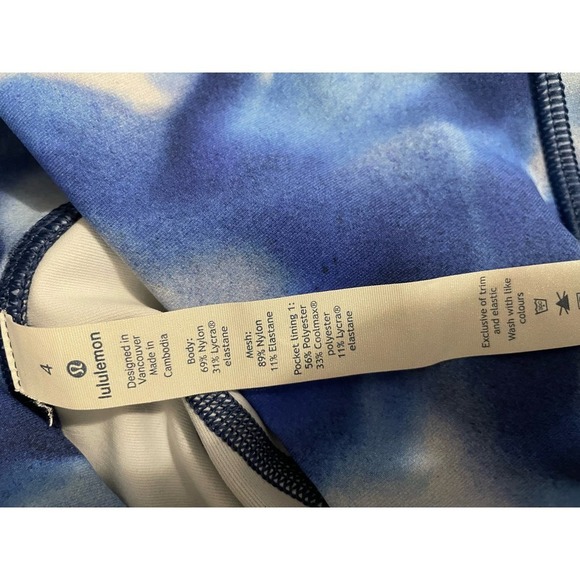 Lululemon Women’s Train Time Crop Leggings Blue Blossom Size 4 - Picture 5 of 7